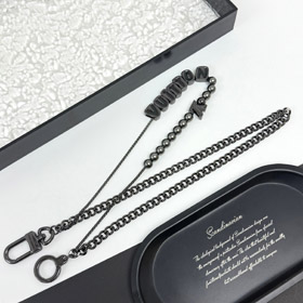 Louis Vuitton LV double chain beaded letter belt chain and bag decoration long-3560