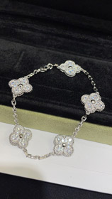 Van Cleef & Arpels four-leaf clover full diamond five-flower bracelet-3732