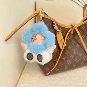 Louis Vuitton LV Small Sunflower Pink Plush Doll Keychain Pendant-3889  