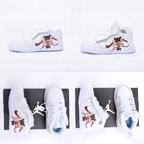 Nike NK Jordan Air Jordan 1 Mid Velcro Nezha Collaboration Kids Shoes-4108  