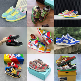 Nike -Dunk Color Block Transparent Deconstructed Skate Shoes-6658  